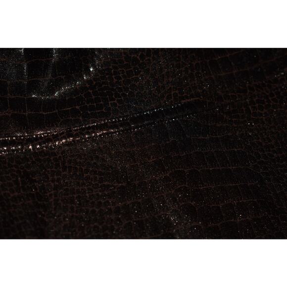 SPANX $98 Faux Leather Croc Shine Leggings Black Brown Power Waistband Small - Picture 3 of 4